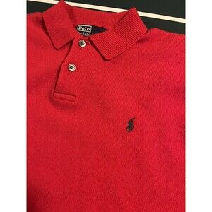 Vintage Polo Ralph Lauren Sweater Men’s Large Lambswool Wool Pullover 90’s Red
